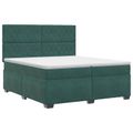vidaXL Posteľ boxspring s matracom Tmavozelená 200 x 200 cm Zamat