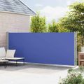 vidaXL Zaťahovacia bočná markíza na terasu 180x600 cm modrá