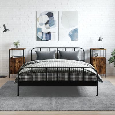 vidaXL Nočné stolíky 2 ks dymový dub 41x31x80 cm kompozitné drevo