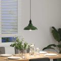 VidaXL Závesná lampa výškovo nastaviteľná E27 lesk zelená Ø 31 cm kov