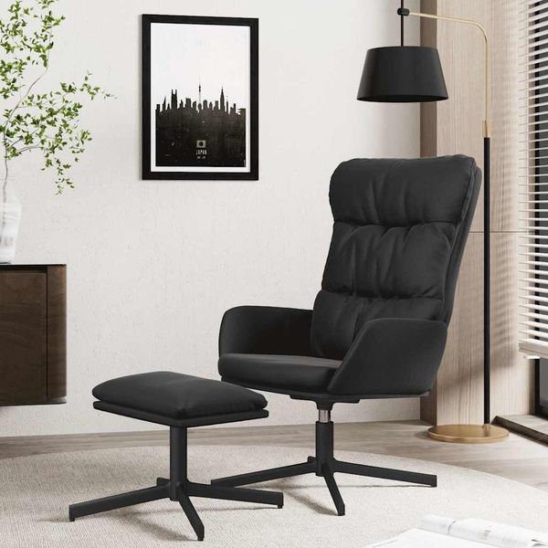 vidaXL Relaxačné kreslo s podnožkou čierne umelá koža