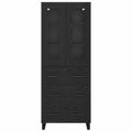 vidaXL Highboard 2 ks Čierny dub 69,5 x 34 x 180 cm Kompozitné drevo
