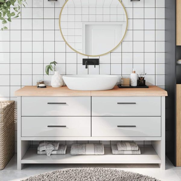 vidaXL Kúpeľňová doska 160x60x(2-6) cm neošetrený masív