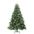vidaXL Umelý vianočný stromček s 300 LED-i Zelená 210 cm PE a PVC