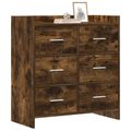vidaXL Servírovacia skriňa Dymový dub 75 x 33 x 80 cm Kompozitné drevo
