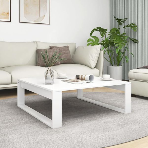 vidaXL Konferenčný stolík, biely 100x100x35 cm, kompozitné drevo