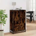 vidaXL Vysoká skrinka dymový dub 68x35x106,5 cm kompozitné drevo+kov