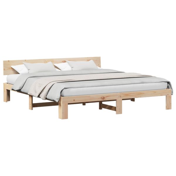 vidaXL Rám postele Prírodná 180 x 200 cm Masívne borovicové drevo