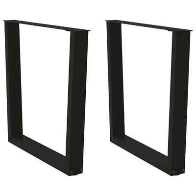 vidaXL Nohy k jedálenskému stolu v tvare V, 2 ks, čierne, 90 x (72-73,3) cm, oceľ