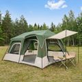 vidaXL Okamžitý stan 8-miestny Zelená 185T Polyester s PU náterom