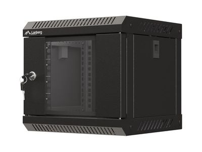 Lanberg racková skriňa 10'' nástenná 4u/300x300 (flat pack) s presklenými dvermi čierna