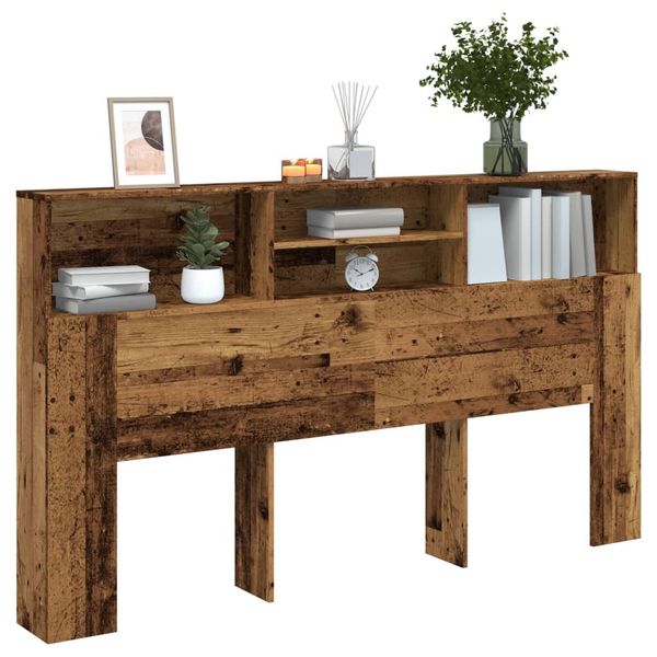 vidaXL Skrinka na čelo postele staré drevo 180x19x103,5 cm komp. drevo