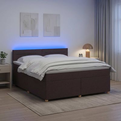 vidaXL Posteľ boxspring s matracom Tmavohnedá 180 x 200 cm Látka