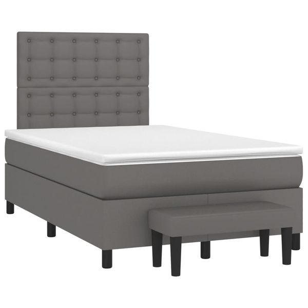 vidaXL Boxspring posteľ s matracom sivá 120x190 cm umelá koža