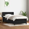 vidaXL Posteľný rám boxspring s matracom čierny 90x210 cm zamat