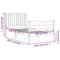 vidaXL Rám postele s čelom sivý 100x200 cm masívne drevo