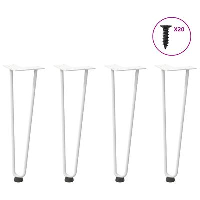 vidaXL Nohy do vlasov pre konferenčný stolík 4 ks, biele 42 cm, masívna oceľ