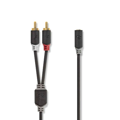 Kábel 2x Cinch konektor / Jack 3,5 mm zdierka 0,2 m NEDIS CABW22255AT02