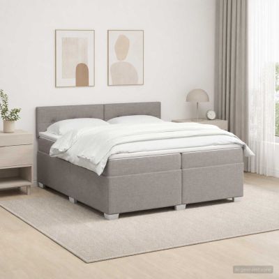 vidaXL Posteľ boxspring s matracom Sivohnedá 200 x 200 cm Látka