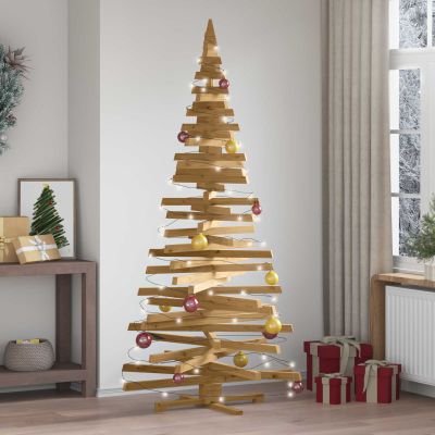 vidaXL Vianočné stromčeky so stojanom Hnedá 210 cm Borovicový masív