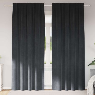 vidaXL Zatemňovacie závesy 2 pcs Svetlosivá 140 x 225 cm Zamat