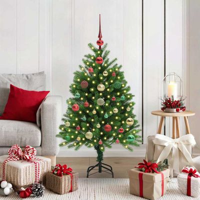 vidaXL Vianočný stromček s 150 LED-i so stojanom Zelená 120 cm PE