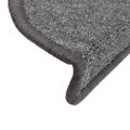 vidaXL Schodové rohože 15 ks 56x17x3 cm tmavošedé polkruhové