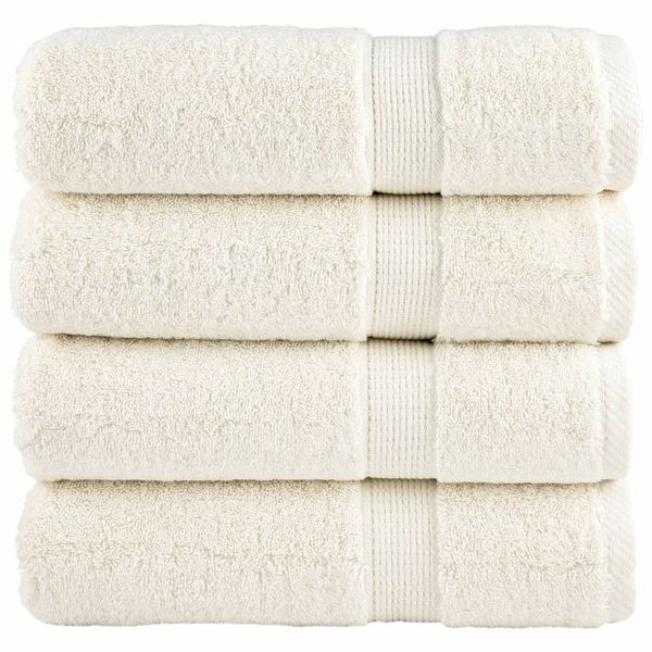 vidaXL Prémiové utierky na ruky SOLUND 4 ks krémové 50x100 cm 600 g/m²
