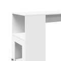 vidaXL Barový stôl s policami biely 101x40x103,5 cm kompozitné drevo