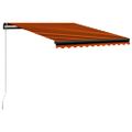 vidaXL Ručne zaťahovacia markíza 350x250 cm oranžová a hnedá