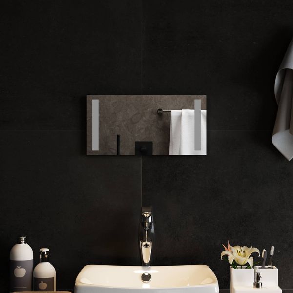 vidaXL Zrkadlo do kúpeľne s LED Priehľadná 40 x 20 cm tvrdené sklo