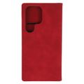 Puzdro Smart Suede pre Samsung Galaxy S25 Ultra červená