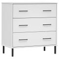 vidaXL Komoda s 3 zásuvkami biela 77x40x79,5 cm masívne drevo OSLO