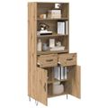 vidaXL Highboard 2 ks Remeselný dub 69,5 x 34 x 180 cm
