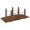 vidaXL Záhradný mostík s reťazovým zábradlím 150x67x56cm masívny smrek