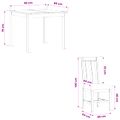 vidaXL Jedálenská súprava 5 ks Sivá Masívne dubové drevo