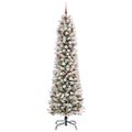 vidaXL Umelý vianočný stromček Biela 240 cm PVC, kov a plast