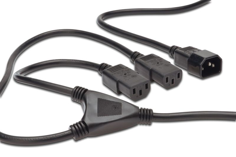 PremiumCord Kábel sieťový 230V, Y-kábel predlžovací M-2x F