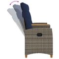 vidaXL Hojdačka s tabletou 2 -Seater 126 x 65 x 112 cm polyratan