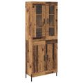 vidaXL Highboard Staré drevo 69,5 x 34 x 180 cm Kompozitné drevo