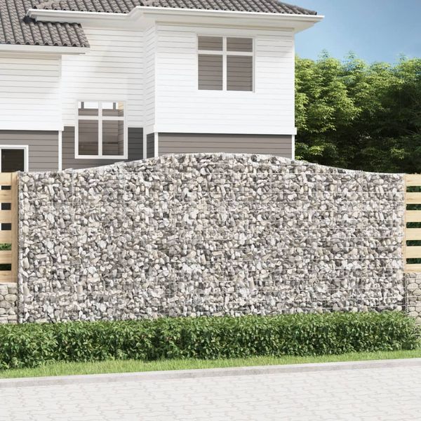 vidaXL Oblúkové gabiónové koše 6ks 400x50x180/200cm pozinkované železo
