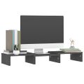 vidaXL Stojan na monitor sivý 60x24x10,5 cm masívna borovica