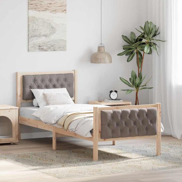 vidaXL Rám postele Sivohnedá 80 x 200 cm Masívne borovicové drevo
