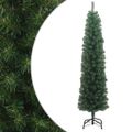 vidaXL Úzky umelý vianočný stromček so stojanom, zelený 180 cm, PVC