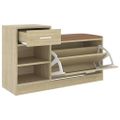 vidaXL Lavica na topánky dub sonoma 94,5x31x57 cm kompozitné drevo