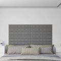 vidaXL Nástenné panely 12 ks sivé 90x15 cm umelá koža 1,62 m²