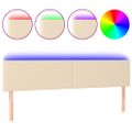 vidaXL Čelo postele s LED krémové 180x5x78/88 cm látka