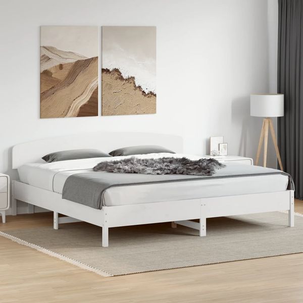 vidaXL Posteľ bez matraca biela 200x200 cm masívna borovica