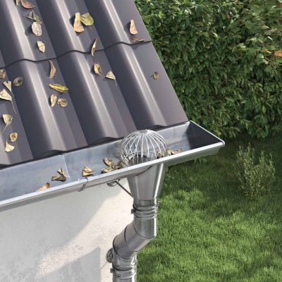 vidaXL Záslepka na zvodovú rúrku 8 pcs Strieborná 200 mm Nerezová oceľ