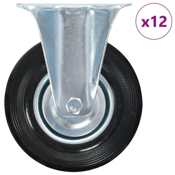 vidaXL Pevné kolieska 12 ks, 125 mm